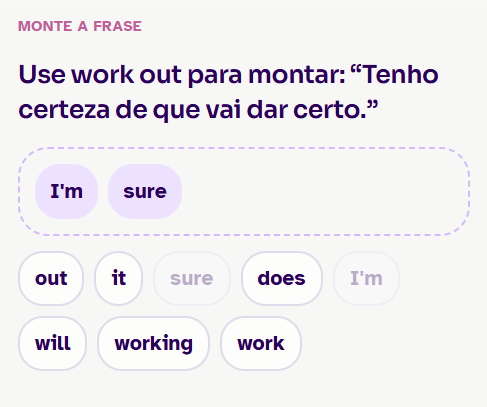 Jogo Monte a frase, com peças de palavras para ordenar